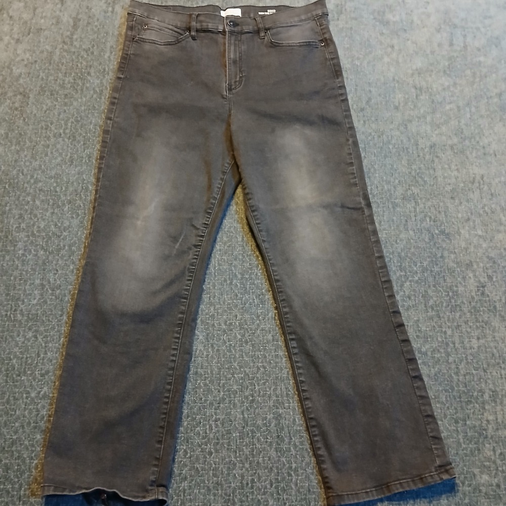 Nicole Miller New York Soho High Rise Skinny Boot Jeans Faded Black Denim Sz 16